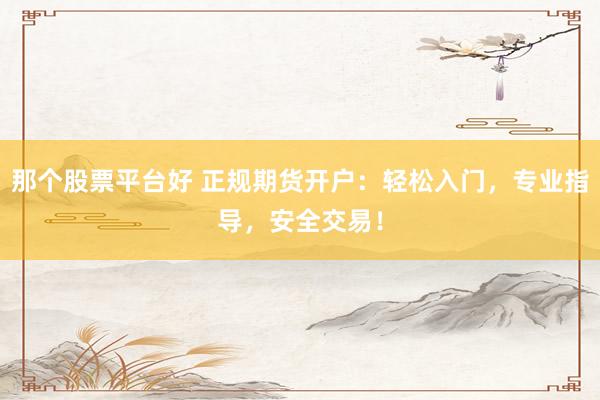 那个股票平台好 正规期货开户：轻松入门，专业指导，安全交易！