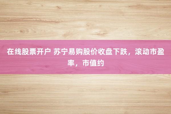 在线股票开户 苏宁易购股价收盘下跌，滚动市盈率，市值约