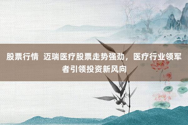 股票行情  迈瑞医疗股票走势强劲，医疗行业领军者引领投资新风向