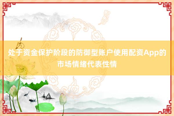 处于资金保护阶段的防御型账户使用配资App的市场情绪代表性情