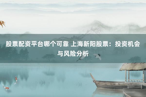 股票配资平台哪个可靠 上海新阳股票：投资机会与风险分析