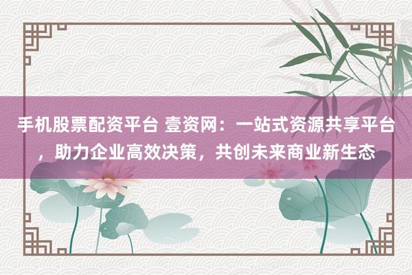 手机股票配资平台 壹资网：一站式资源共享平台，助力企业高效决策，共创未来商业新生态